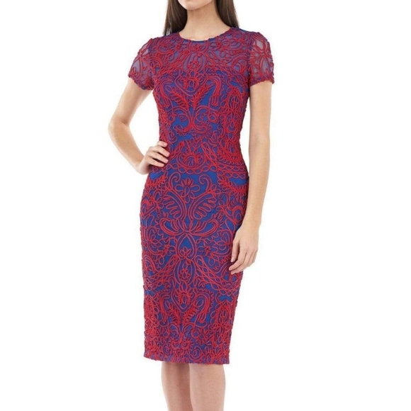 JS Collections Dresses & Skirts - NWT JS Collection Blue and Red Midi Dress Size 8